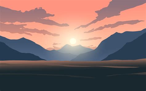 Sunset Clouds Over Mountain 2042689 Vector Art At Vecteezy