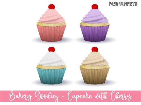 The Sims Resource Bakery Goodies Cupcake With Cherry