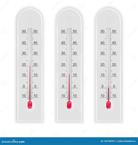 Set Of 3d Realistic Illustration Temperature Measurement Isolated