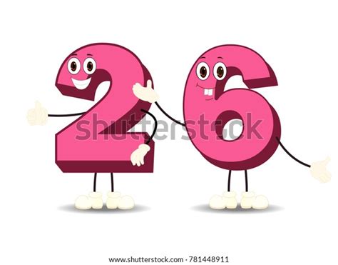 Number Twenty Six Cartoon Vector Image Stock Vector Royalty Free