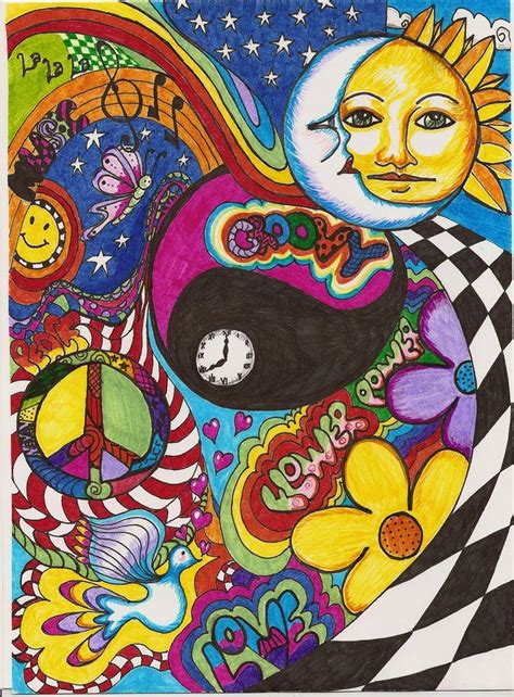 Psychedelic Hippie Painting Psychadelic Art Hippie Art