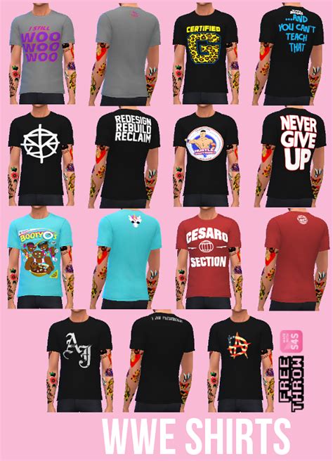 Sims 4 Ccs The Best Wwe Shirts By Freethrow