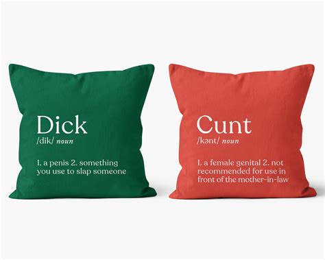 Couple Pillows Funny Couples T Dick And Cunt Definition Etsy