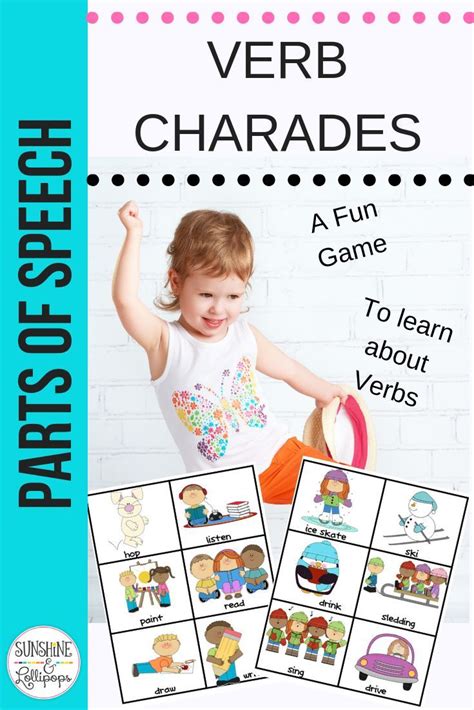 Parts Of Speech Action Verbs Charades Vocabulary Building Game Brain