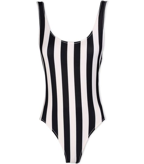 Solid And Striped Black And White Striped One Piece Black And White Striped