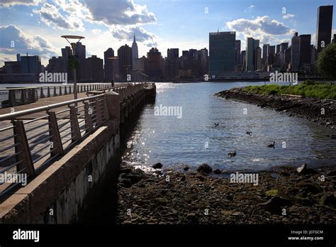 Midtown Manhattan Skyline And East River New York City Stock Photo Alamy