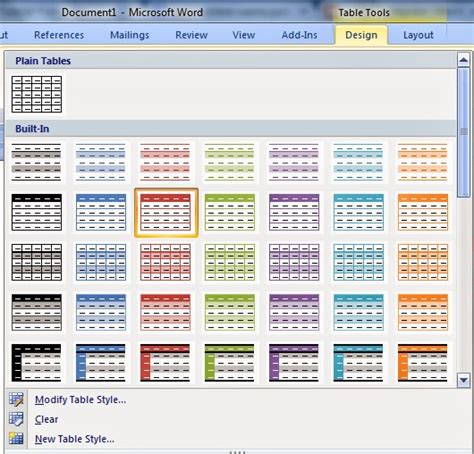 Kiat Memberi Warna Tabel Di Microsoft Office Word 2007 Panduan Ms
