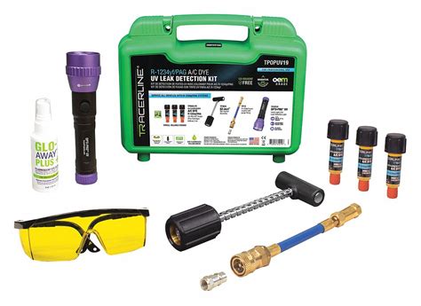 Selling uv dye leak detection kit only used 1 time the kit comes with the glasses flashlight and uv dye liquid which only a small amount is left over see pictures after using it in my oil. TRACERLINE UV Leak Detection Kit - 55NP84|TPOPUV19 - Grainger