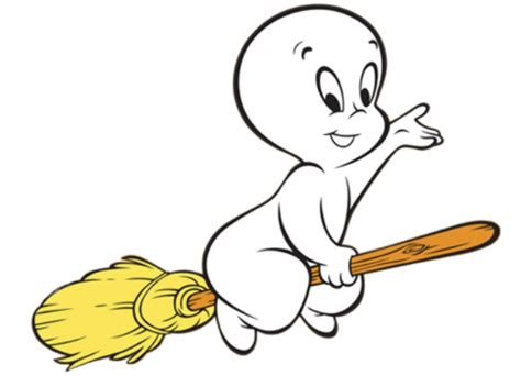 Casper Flying On A Broom Png Transparente Stickpng