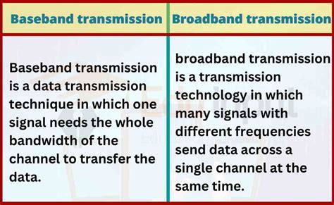 Difference Between Baseband Transmission And Broadband Transmission
