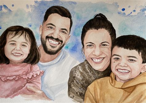 Retrato De Familia Aguarela