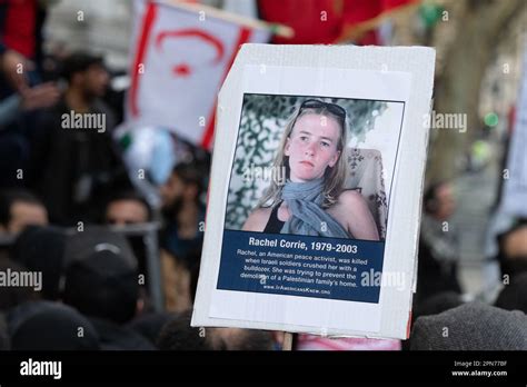 London Uk 16 April 2023 A Poster Of American Activist Rachel Corrie