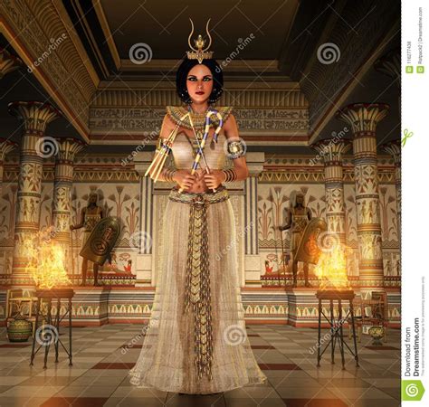 Ultimi Segni Egiziani Della Tenuta Di Cleopatra Di Faraone Di Potere Illustrazione Di Stock