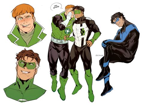 Dick Grayson Nightwing Green Lantern Hal Jordan Guy Gardner And 1