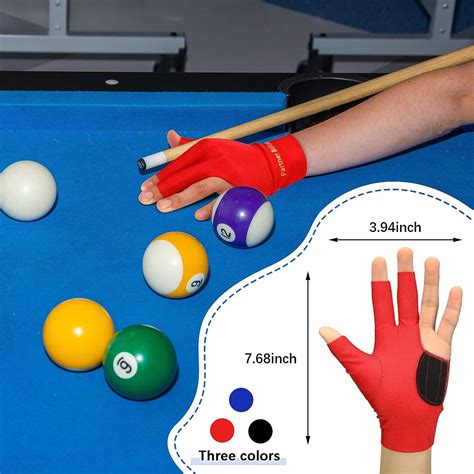 Junkin Pcs Fingers Pool Gloves Billiards Elastic Billiard Shooters