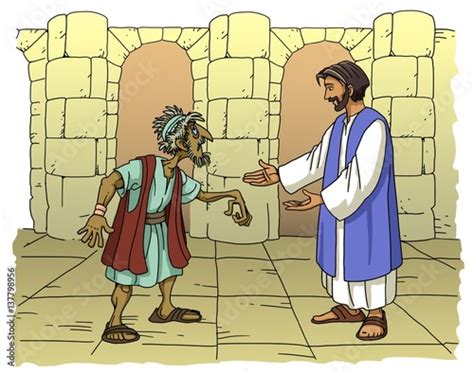 Jesus Heals A Withered Hand Buy This Stock Illustration And Explore