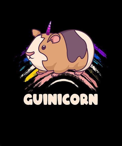 Guinicorn Guinea Pig Unicorn Rainbow Digital Art By Evgenia Halbach