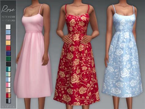The Sims Resource Rose Dress By Sifix Sims 4 Downloads