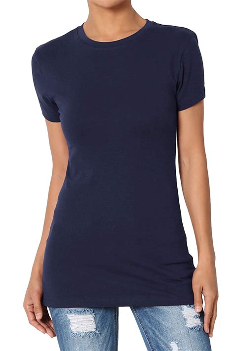 Thelovely Women S Juniors Basic Round Crew Neck Short Sleeve