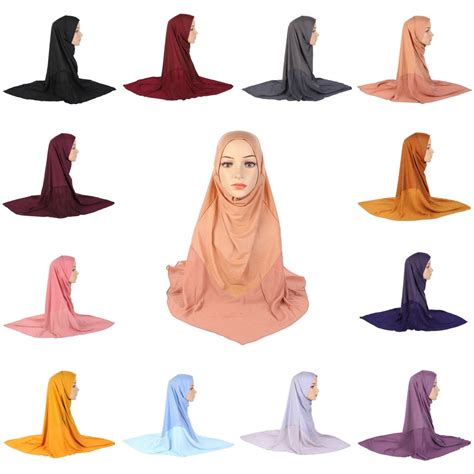 Muslim Hijab Scarf One Piece Amira Women Islamic Full Cover Head Wrap Niqab Headwear Turban