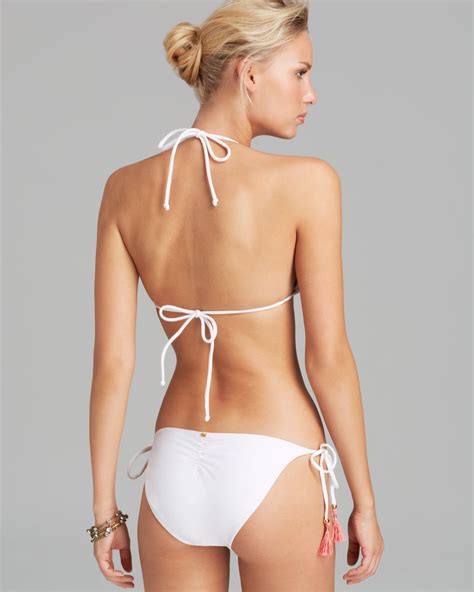 Lyst Pilyq Spring Raja Triangle Halter String Bikini Top With Embroidery