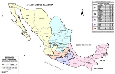 Mapa De La República Mexicana Con División De Circunscripciones