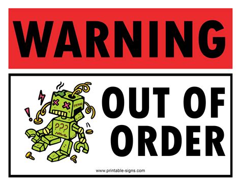 Out Of Order Sign Printable Printable Signs