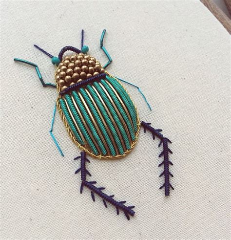 Beautiful Embroidered Beetles Bugs And Birds Boing Boing
