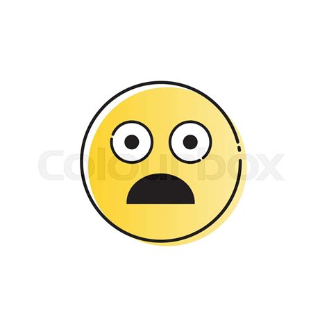 Yellow Cartoon Face Shocked People Emotion Icon Stock Vector Colourbox