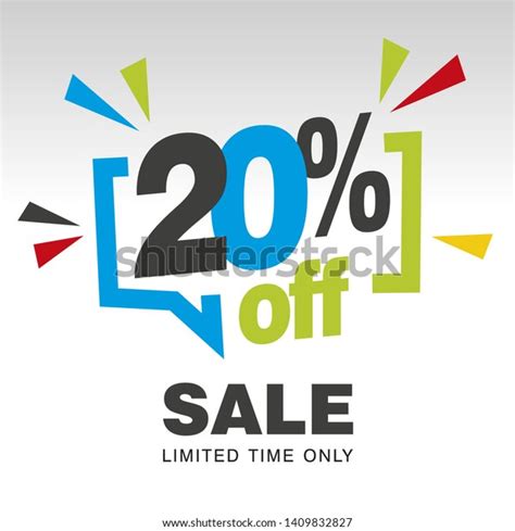 20 Percent Off Sale Modern Blue Stock Vector Royalty Free 1409832827