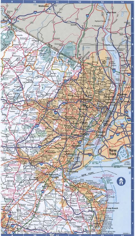 New Jersey Detailed Roads Map With Cities And Highwaysfree Printable