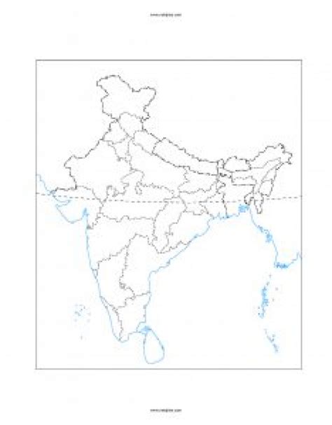 Blank India Map With States