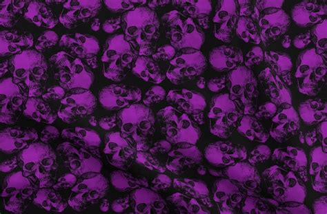 Large Purple Skulls Gothic Spoonflower