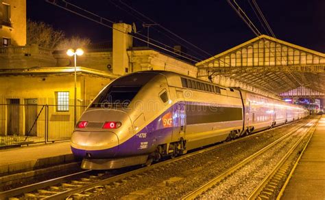 Sncf Tgv Duplex Train On Beziers Station Editorial Photo Image Of