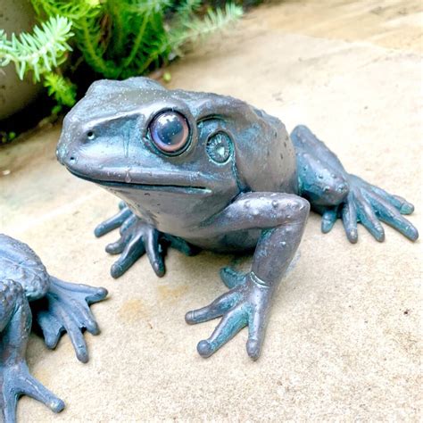Pair Of Frog Garden Sculptures By London Garden Trading