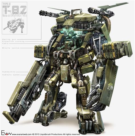 ArtStation - Mech concept2, Evan Lee | Mech, Armor concept, Cool robots