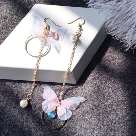 2021 Long Dangle Earrings Vintage Asymmetric Butterfly Earrings Wings