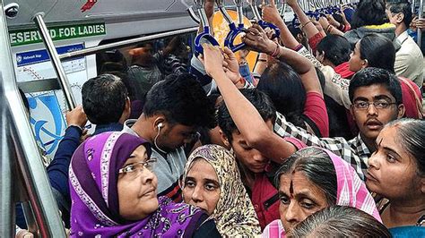 metro choc a block with numaish visitors the hindu