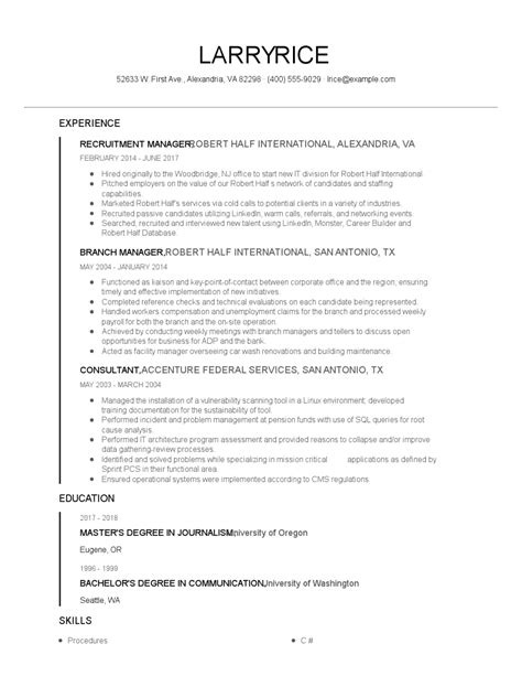 Recruitment Manager Resume Examples And Tips Zippia