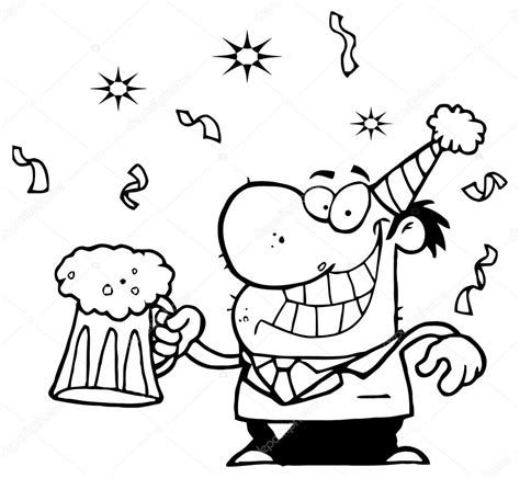 Cartoon man met bier — Stockvector © HitToon 61078681