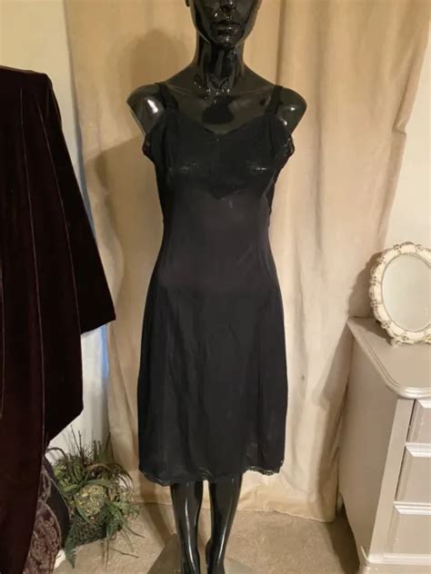vintage wonder maid sissy 34 nylon full slip nightgown dress lace bodice black 24 99 picclick