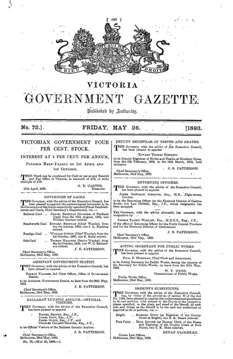 Victoria Government Gazette Online Archive 1893 P2207