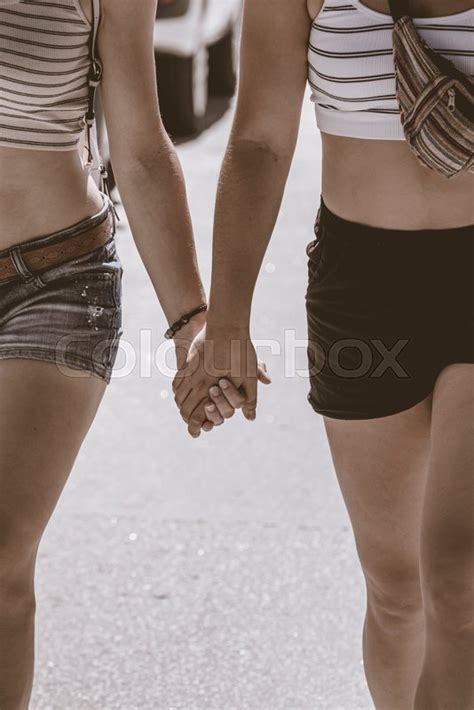 Unrecognizable Lesbian Couple In Summer Stock Image Colourbox