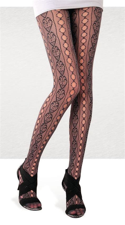Elastic Fancy Grid Lace Pantyhose Tights Vertical Grid Pantyhose
