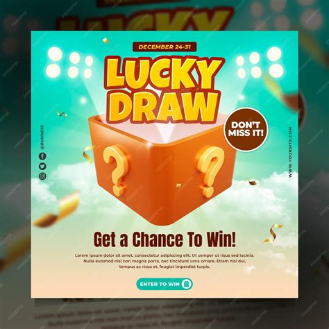 Premium Psd Lucky Draw Event Social Media Post Engagment Template