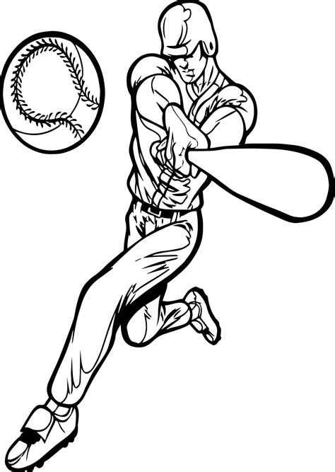 Baseball Player Batting Pages Coloring Pages