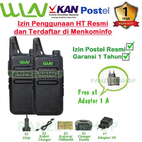 Jual Panzer Walkie Talkie WLN HT Two Way Radio Hitam ISI 2 PCS Hitam Jakarta Pusat