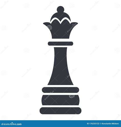 Vector Single Black Chess Queen Stock Vector Illustration Of Board