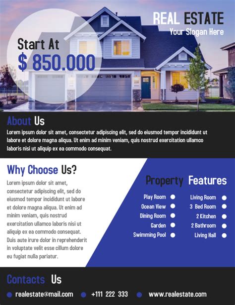 Copy Of Real Estate Flyer Marketing Template Design