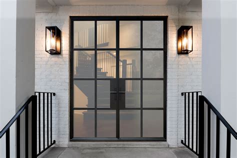 Steel And Glass Exterior Doors Modern Glass And Metal Front Doors